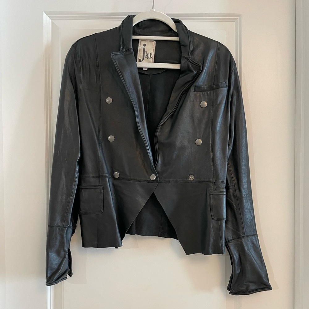100% leather military jacket
